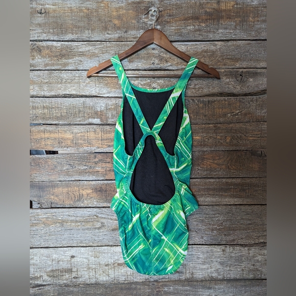Speedo Green Solar Strobe Recordbreaker Performance One Piece Swim Suit - Picture 4 of 8